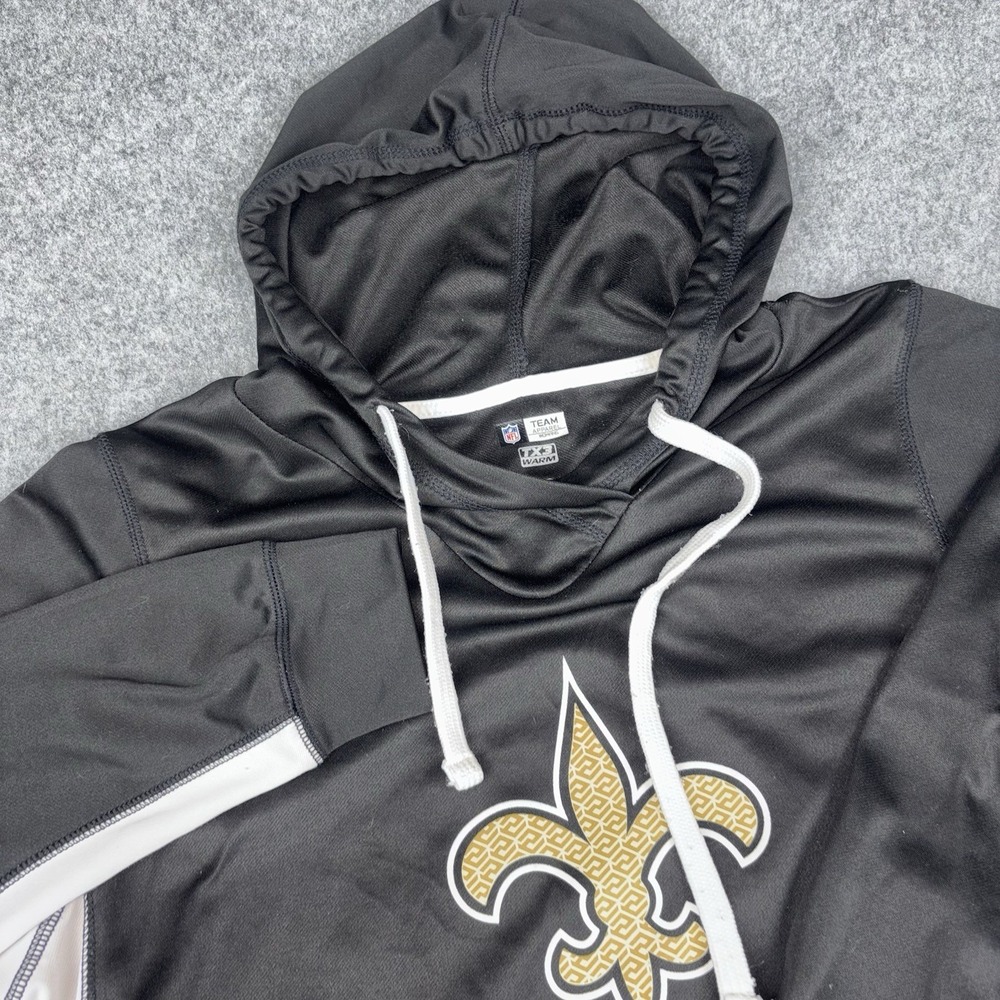 New Orleans Saints Pullover Women's Xl Black NFL Hoodie TX3 Warm Stretch Big EUC